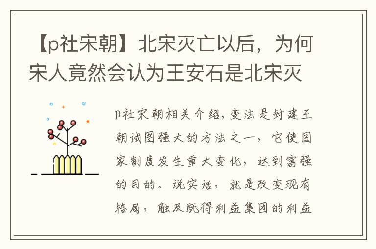 【p社宋朝】北宋灭亡以后，为何宋人竟然会认为王安石是北宋灭亡的罪魁祸首？