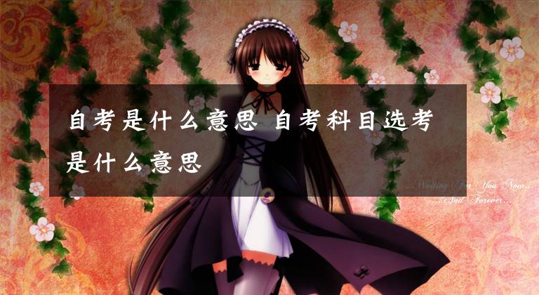 自考是什么意思 自考科目选考是什么意思