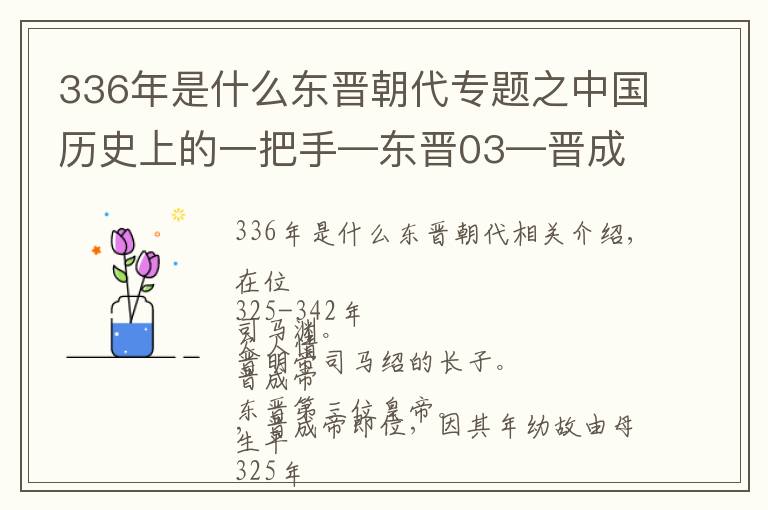 336年是什么东晋朝代专题之中国历史上的一把手—东晋03—晋成帝 司马衍