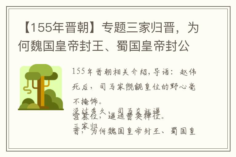 【155年晋朝】专题三家归晋,为何魏国皇帝封王、蜀国皇帝封公、吴国皇帝只封侯