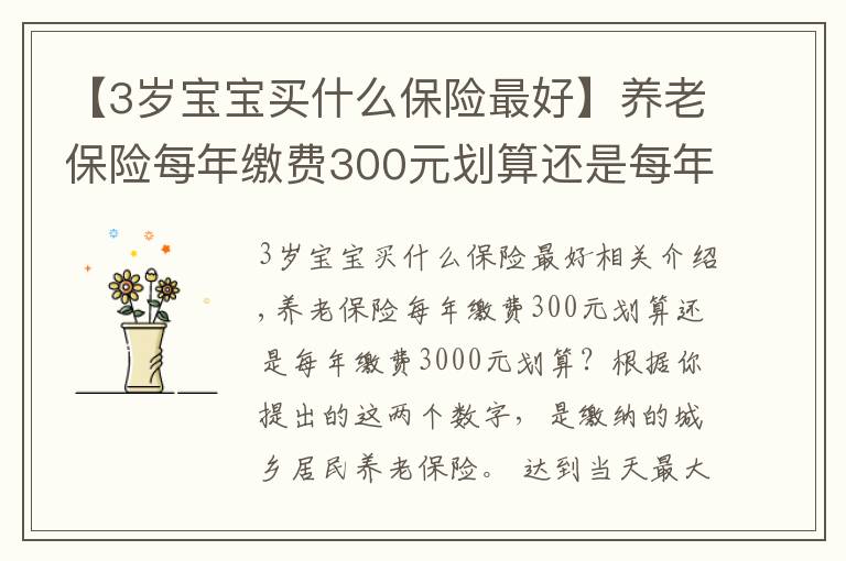 【3岁宝宝买什么保险最好】养老保险每年缴费300元划算还是每年缴费3000元划算？