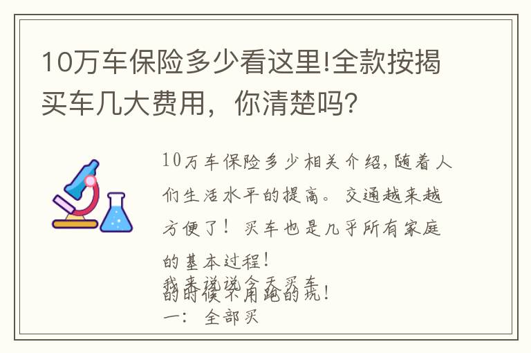 10万车保险多少看这里!全款按揭买车几大费用,你清楚吗?