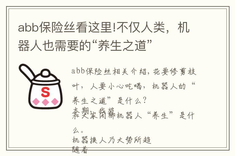 abb保险丝看这里!不仅人类,机器人也需要的“养生之道”