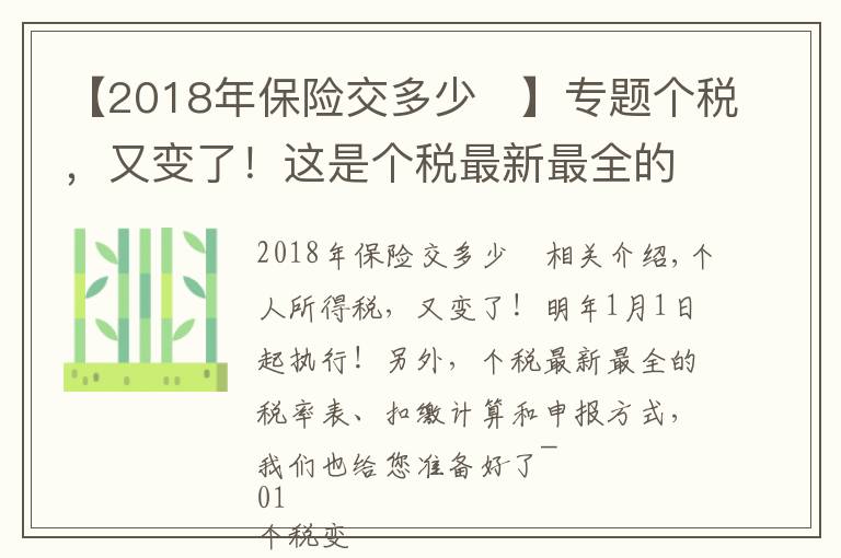【2018年保险交多少	】专题个税,又变了!这是个税最新最全的税率表、扣缴计算和申报方式