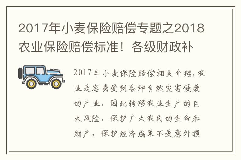 2017年小麦保险赔偿专题之2018农业保险赔偿标准!各级财政补贴比例具体是多少?