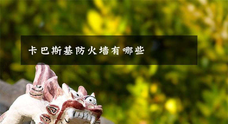 卡巴斯基防火墙有哪些