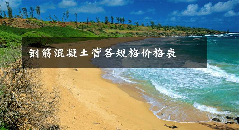 钢筋混凝土管各规格价格表