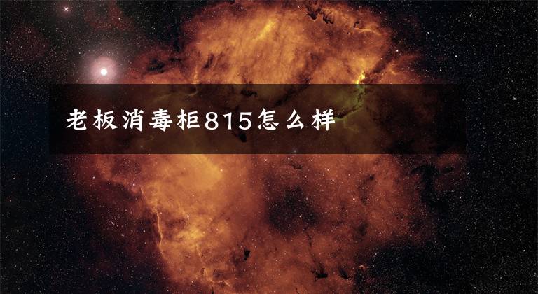 老板消毒柜815怎么样