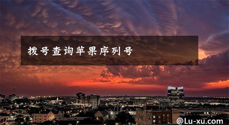 拨号查询苹果序列号