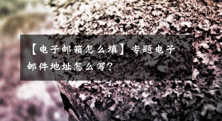 【电子邮箱怎么填】专题电子邮件地址怎么写？