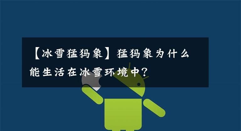 【冰雪猛犸象】猛犸象为什么能生活在冰雪环境中?