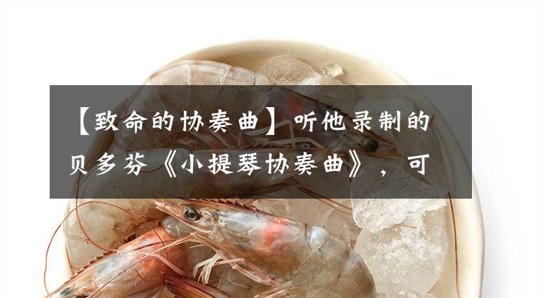 【致命的协奏曲】听他录制的贝多芬《小提琴协奏曲》,可以欣赏早期技术专家的其他方面|光盘。