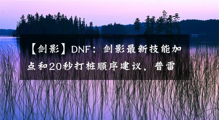 【剑影】DNF：剑影最新技能加点和20秒打桩顺序建议，普雷装备选择分析