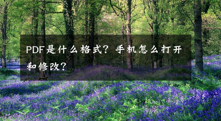 PDF是什么格式？手机怎么打开和修改？