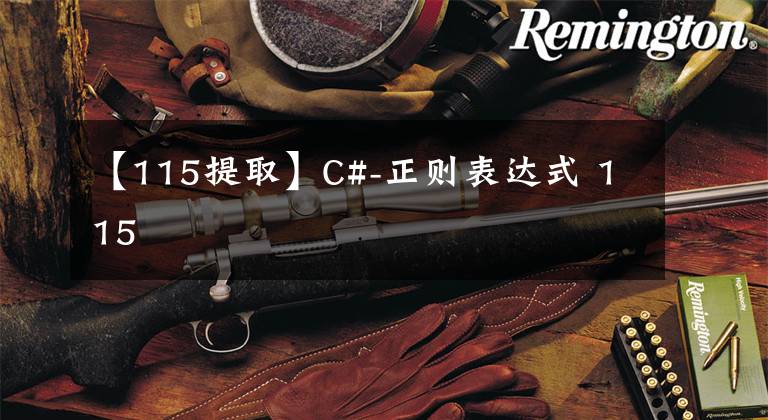 【115提取】C#-正则表达式 115