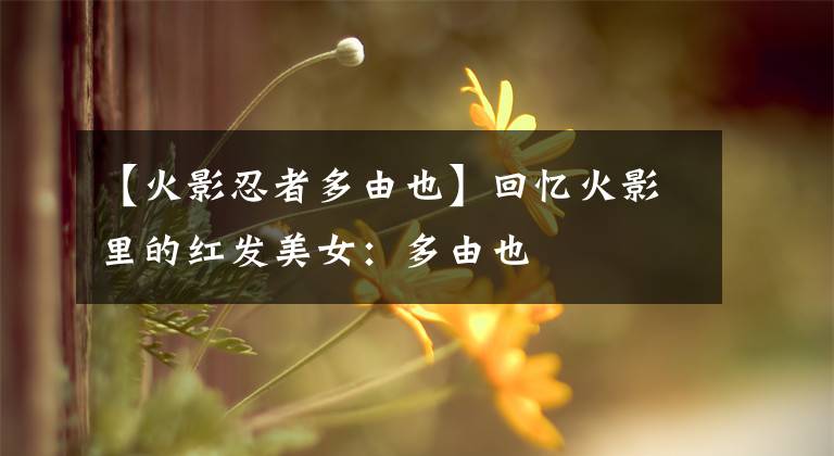 【火影忍者多由也】回忆火影里的红发美女：多由也