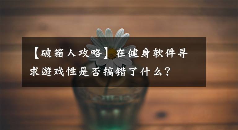 【破箱人攻略】在健身软件寻求游戏性是否搞错了什么？
