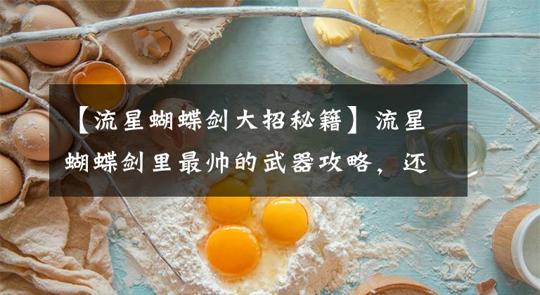 【流星蝴蝶剑大招秘籍】流星蝴蝶剑里最帅的武器攻略，还记得网吧里的青葱岁月吗？