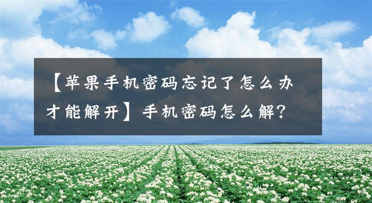 【苹果手机密码忘记了怎么办才能解开】手机密码怎么解？iphone密码忘了教你这样做