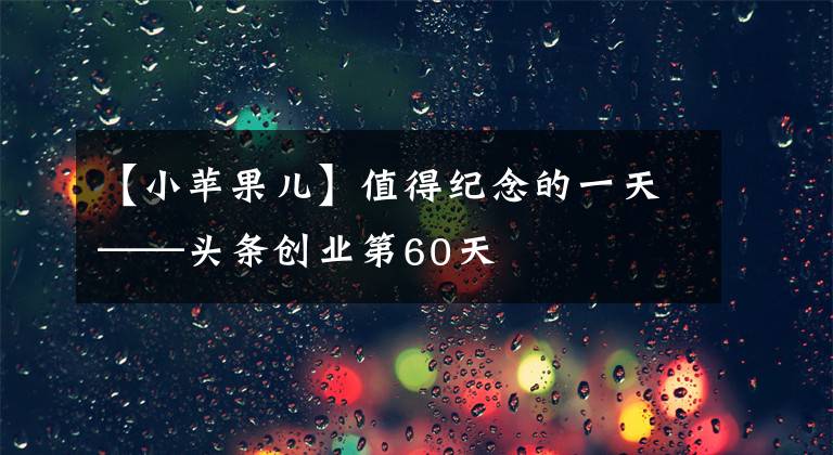 【小苹果儿】值得纪念的一天——头条创业第60天