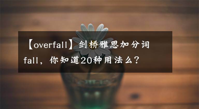 【overfall】剑桥雅思加分词fall，你知道20种用法么？