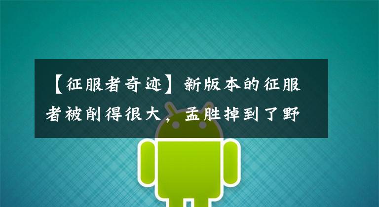 【征服者奇迹】新版本的征服者被削得很大，孟胜掉到了野口祭坛上，这个宁王又能怎么样carry呢？