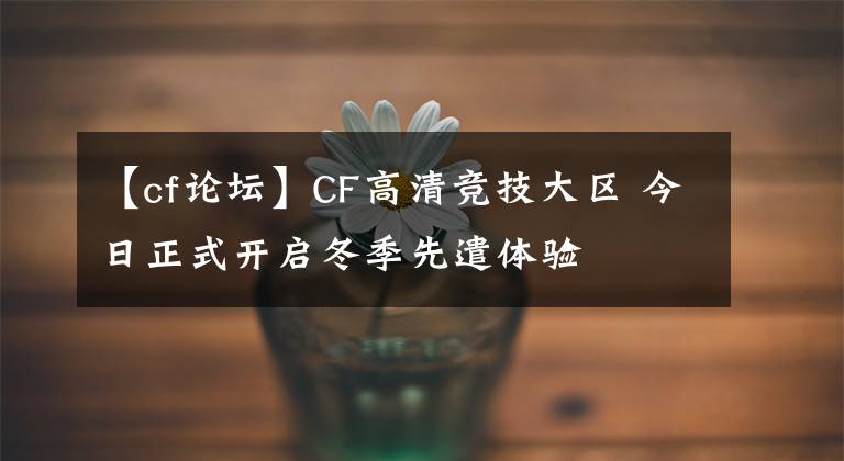 【cf论坛】CF高清竞技大区 今日正式开启冬季先遣体验