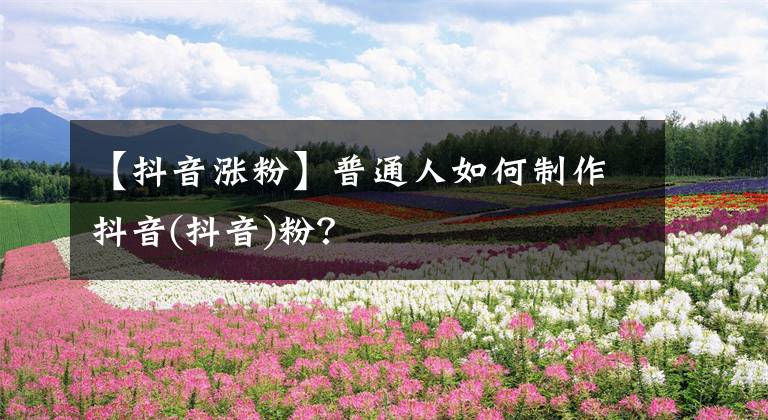 【抖音涨粉】普通人如何制作抖音(抖音)粉？