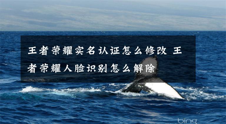 王者荣耀实名认证怎么修改 王者荣耀人脸识别怎么解除