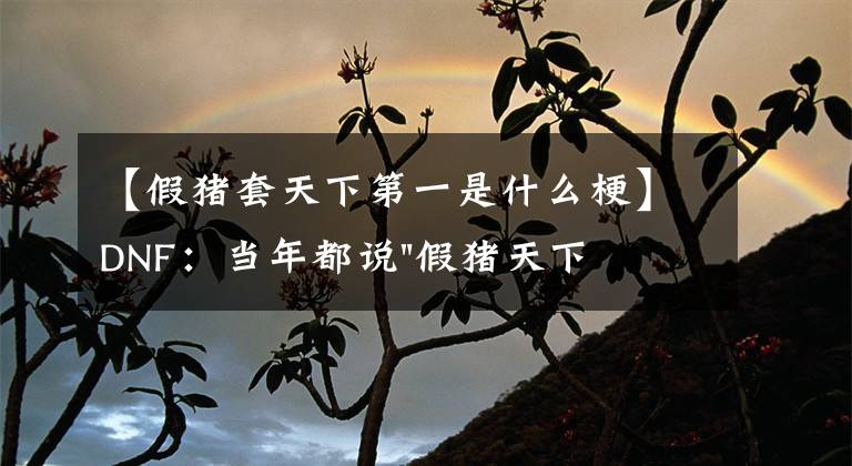 【假猪套天下第一是什么梗】DNF：当年都说"假猪天下第一"，源自哪里？