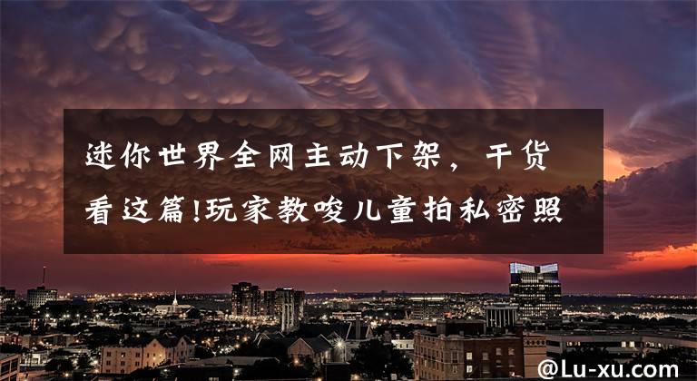 迷你世界全网主动下架，干货看这篇!玩家教唆儿童拍私密照片，《迷你世界》全网主动下架
