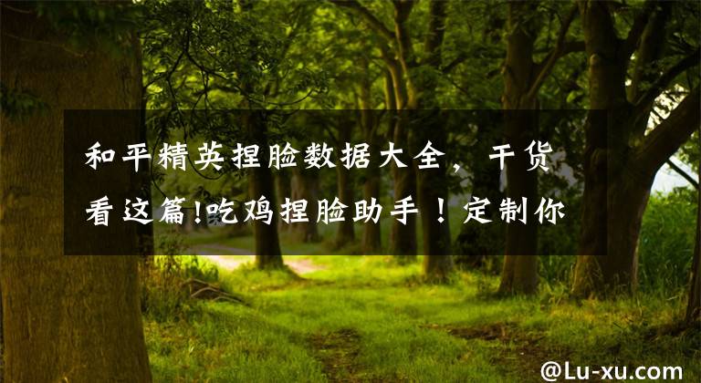 和平精英捏脸数据大全,干货看这篇!吃鸡捏脸助手!定制你的专属游戏形象,还有精美成品随你选