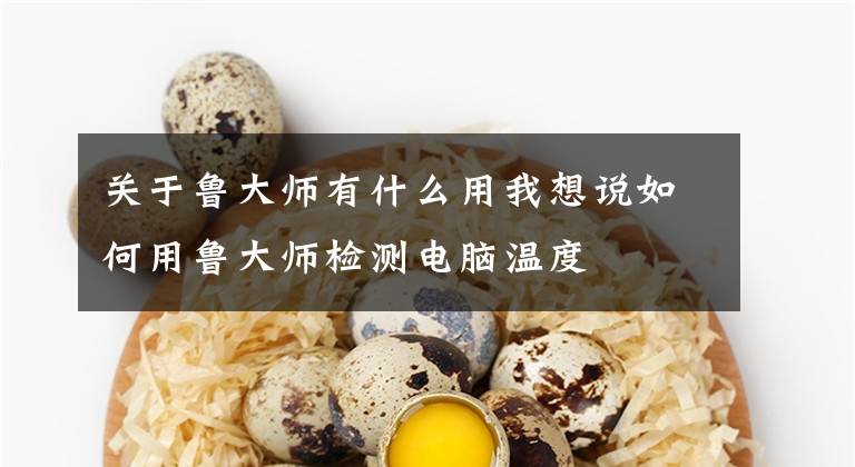 关于鲁大师有什么用我想说如何用鲁大师检测电脑温度