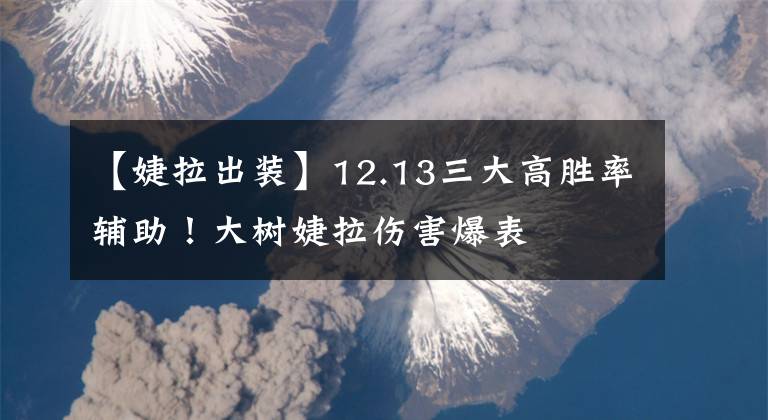 【婕拉出装】12.13三大高胜率辅助！大树婕拉伤害爆表