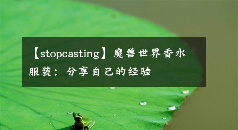 【stopcasting】魔兽世界香水服装：分享自己的经验