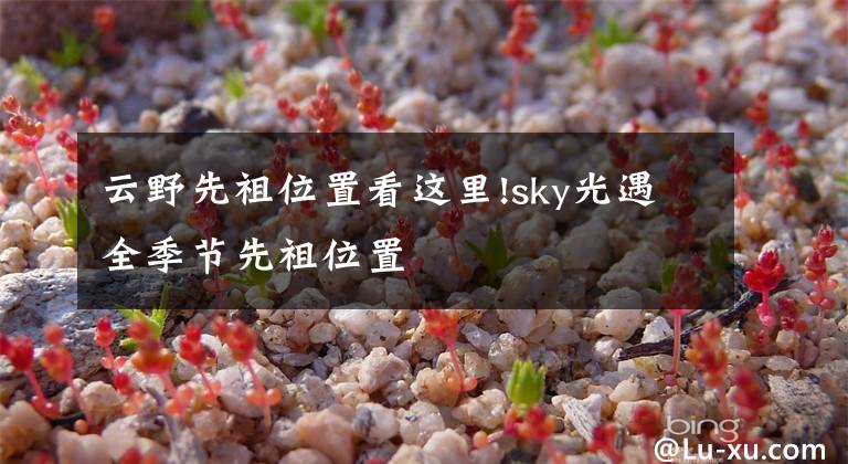 云野先祖位置看这里!sky光遇全季节先祖位置