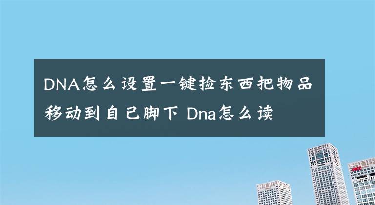 DNA怎么设置一键捡东西把物品移动到自己脚下 Dna怎么读