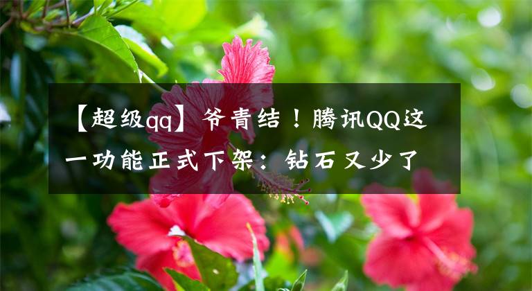【超级qq】爷青结！腾讯QQ这一功能正式下架：钻石又少了一个