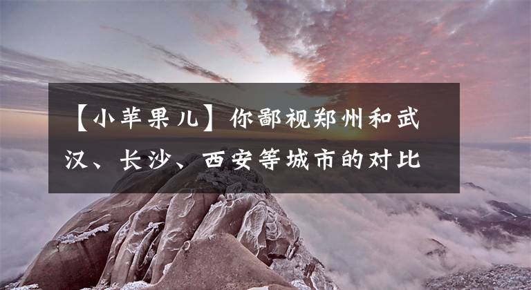 【小苹果儿】你鄙视郑州和武汉、长沙、西安等城市的对比吗？
