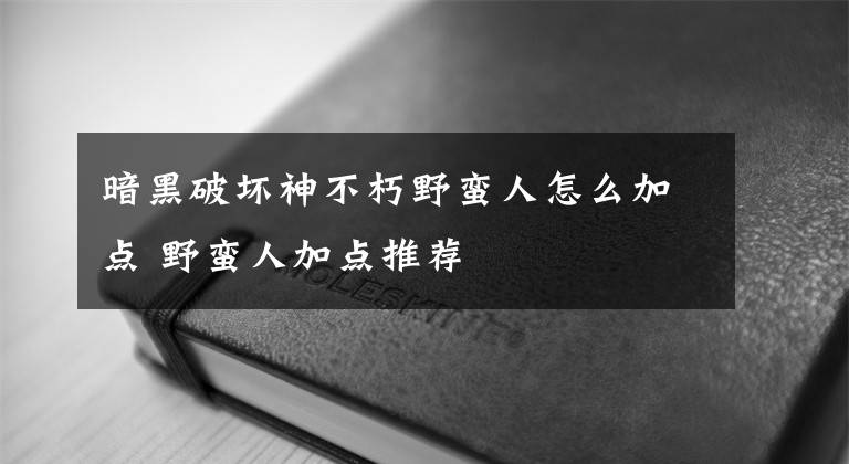 暗黑破坏神不朽野蛮人怎么加点 野蛮人加点推荐