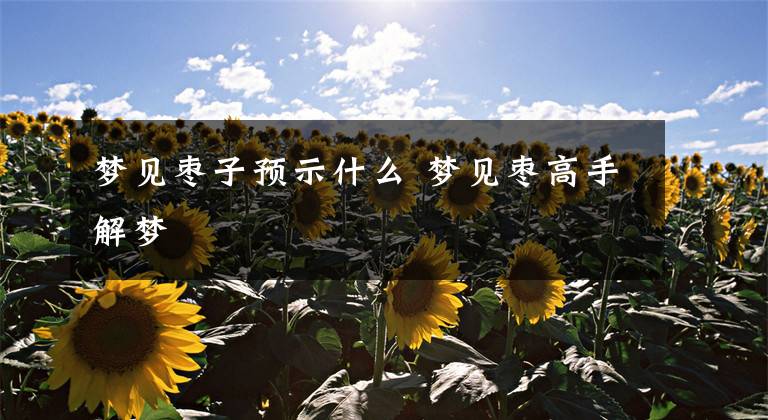 梦见枣子预示什么 梦见枣高手解梦