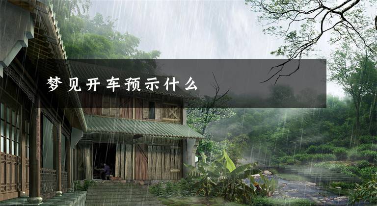 梦见开车预示什么