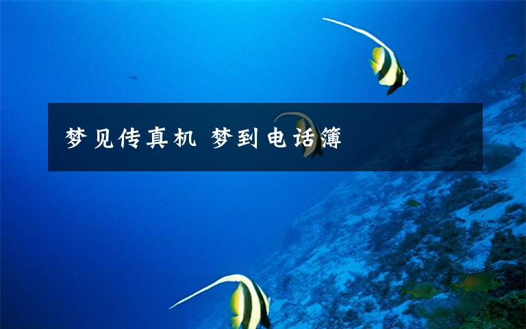 梦见传真机 梦到电话簿
