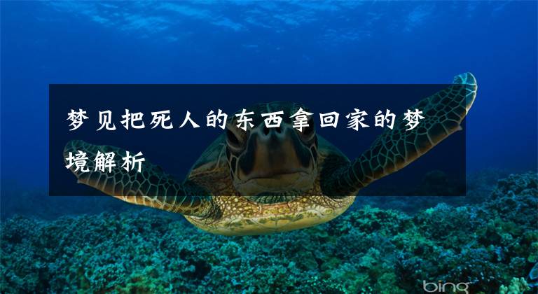 梦见把死人的东西拿回家的梦境解析