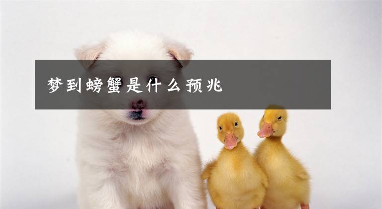 梦到螃蟹是什么预兆