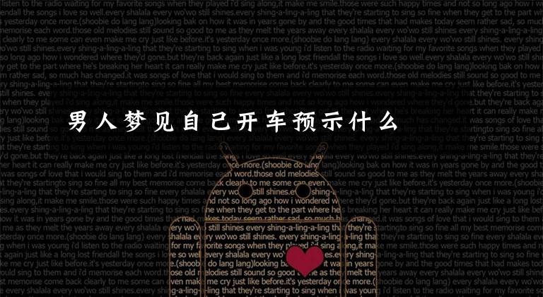 男人梦见自己开车预示什么