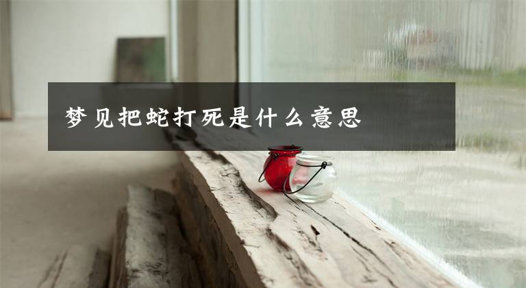 梦见把蛇打死是什么意思