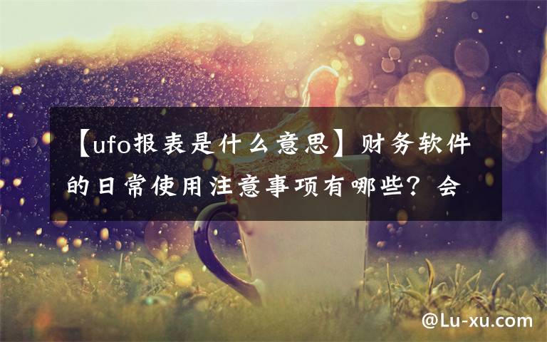 【ufo报表是什么意思】财务软件的日常使用注意事项有哪些?会计实操干货!
