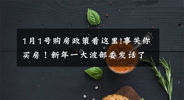 1月1号购房政策看这里!事关你买房!新年一大波部委发话了