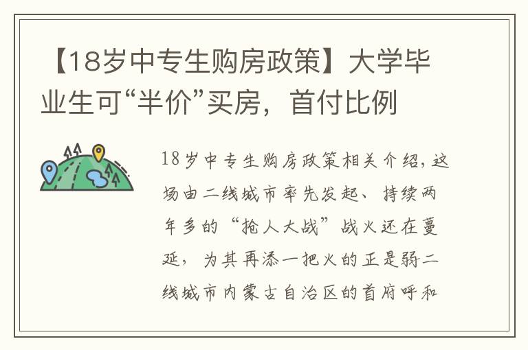 【18岁中专生购房政策】大学毕业生可“半价”买房,首付比例最低至20%,为抢人这座城市放大招!